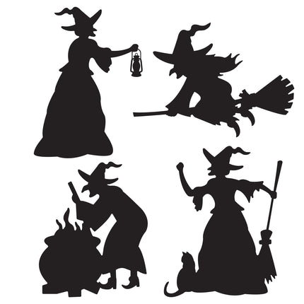 Witch Silhouettes - 4 Per Pack