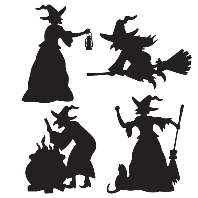 Witch Silhouettes - 4 Per Pack