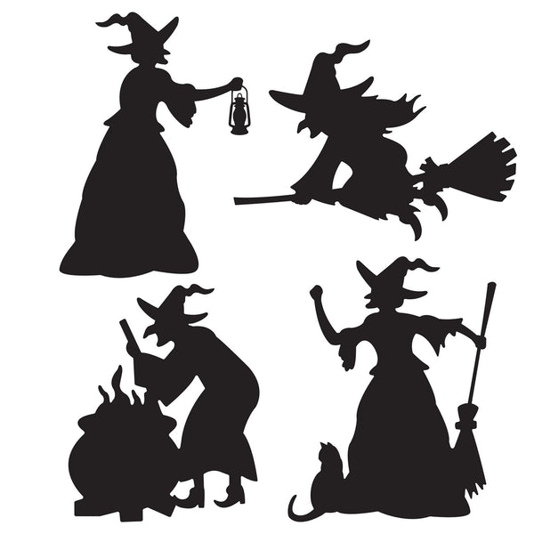 Witch Silhouettes - 4 Per Pack