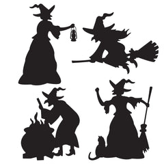 Witch Silhouettes - 4 Per Pack
