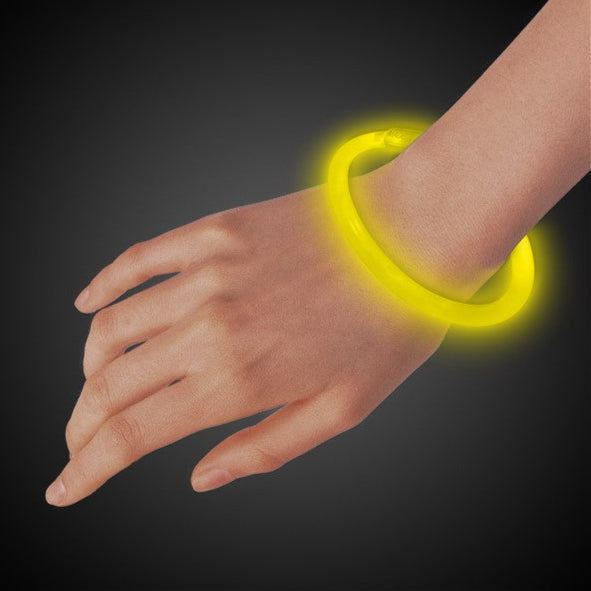 8 Inch Premium Yellow Glow Stick Bracelets