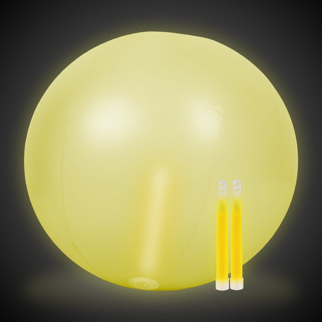 24 Inch Glow in The Dark Yellow Beach Ball