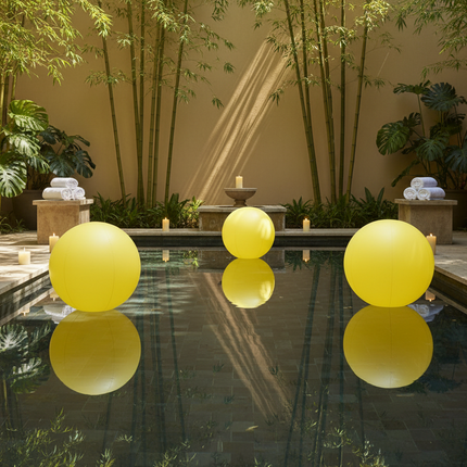 24 Inch Glow in The Dark Yellow Beach Ball - Pack of 3