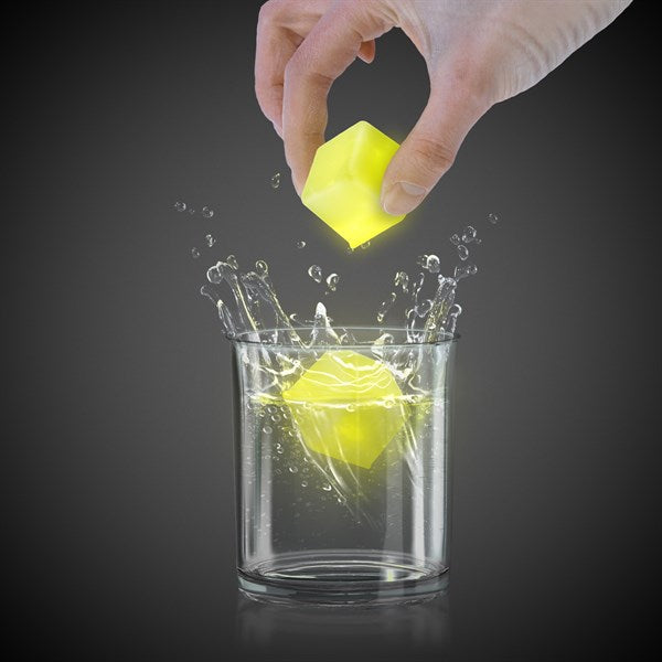 Yellow Glowing Ice Cubes - 24 Per Pack