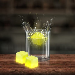 Yellow Glowing Ice Cubes - 24 Per Pack