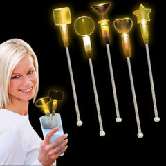 Yellow LED Cocktail Stir Sticks
