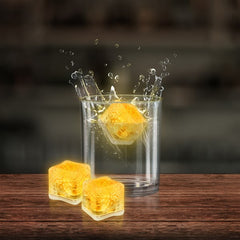 Yellow LED Light Up Ice Cubes - 12 Per Pack