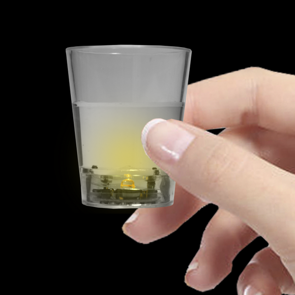 Yellow LED Light Up Liquid Activated Shot Glasses - 24 Per Pack