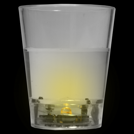 Yellow LED Light Up Liquid Activated Shot Glasses - 24 Per Pack