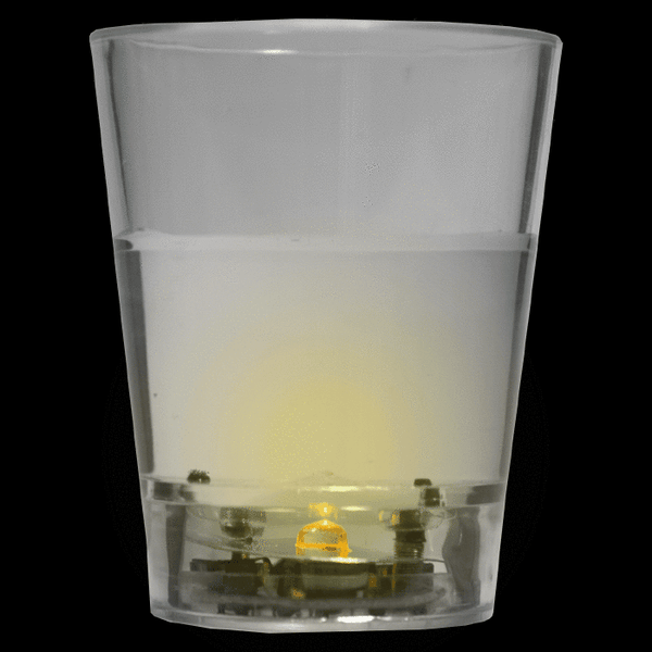 Yellow LED Light Up Liquid Activated Shot Glasses - 24 Per Pack