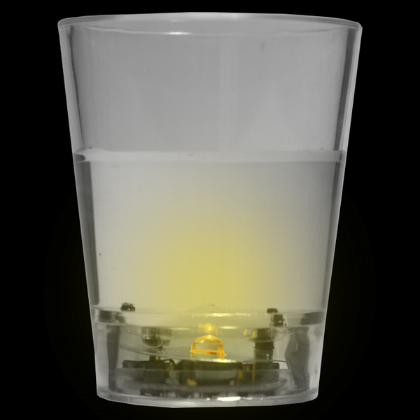 Yellow LED Light Up Liquid Activated Shot Glasses - 24 Per Pack
