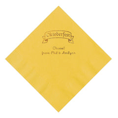 Yellow Personalized Oktoberfest Luncheon Napkins With Gold Foil - 50 Per Pack