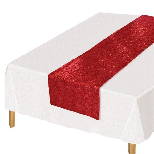 Red Sequined Table Runner