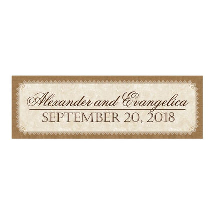 Burlap & Lace Look Rustic Wedding Custom Banner - Medium
