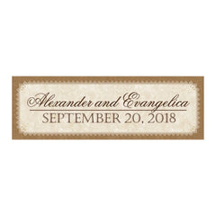 Burlap & Lace Look Rustic Wedding Custom Banner - Medium