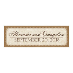 Burlap & Lace Look Rustic Wedding Custom Banner - Medium