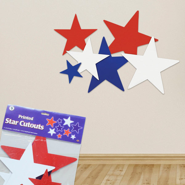 Red, White And Blue Star Cutouts