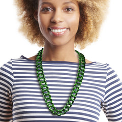 Green Metallic Link Necklace