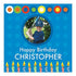 Square Blue Dots & Candles Birthday Photo Custom Banner