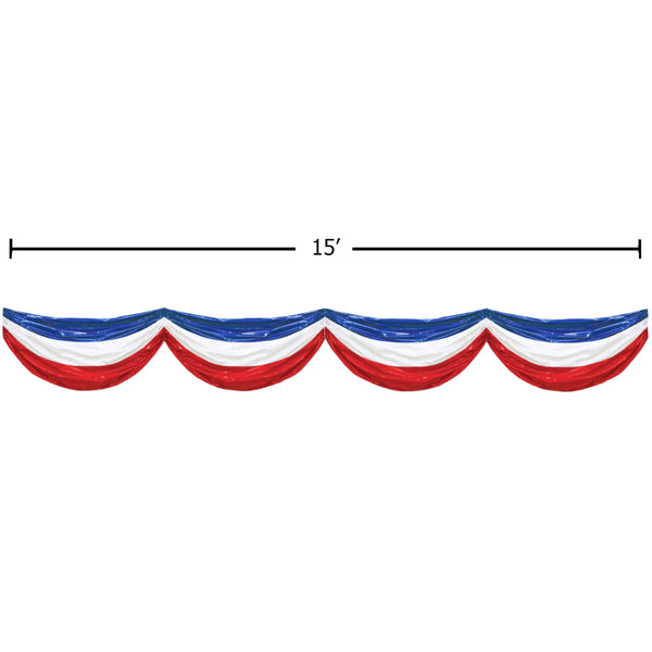 Patriotic Plastic 15' Bunting