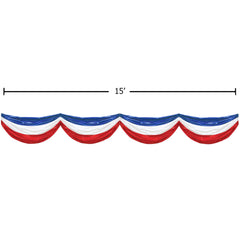 Patriotic Plastic 15' Bunting