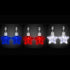 LED Light Up Star Shape Clip-On Earrings-Patriotic Theme - Red Blue White