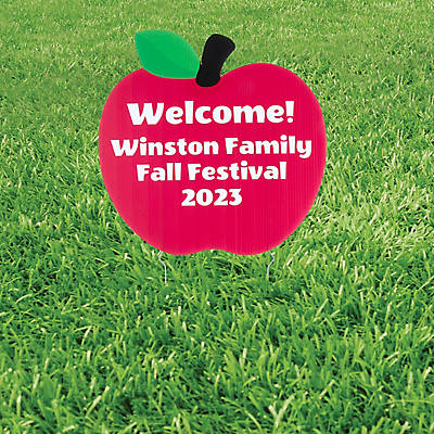 Personalized Apple-Shaped Yard Sign | PartyGlowz.com