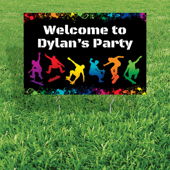 Personalized Skateboard Yard Sign