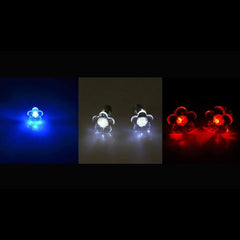 LED Light Up Flower Stud Earrings-Patriotic Theme - Red Blue White