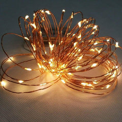 16.5 Ft Fairy LIght Copper Wire, 100 Warm White LED's With Waterproof AA Battery Pack with Remote