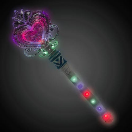 LED Light Up 16 Inch Heart Wand - Multi Color