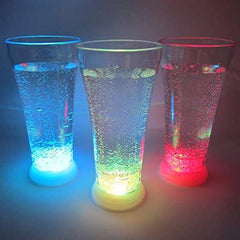 LED Light Up Flashing 16 Oz Slender Pilsner Drink Glass - Multicolor