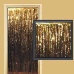 Gold Metallic Fringed Door Curtain