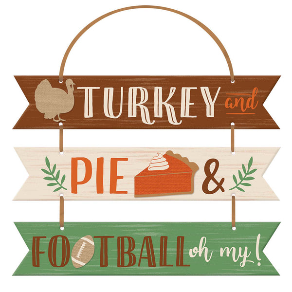 Thanksgiving & Football Hanging Sign