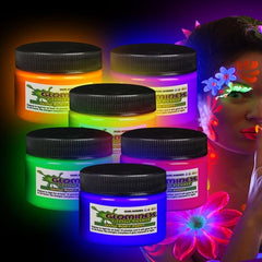 UV Neon Face & Body Paint Glow Kit 6 Bottles 0.75 Oz. Each Top Rated  Blacklight Reactive Fluorescent Paint Safe, Washable, Non-toxic 