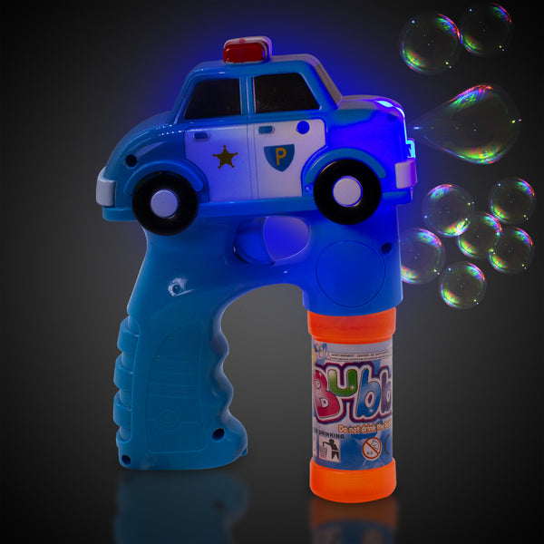 LED Light up Police Car Bubble Gun