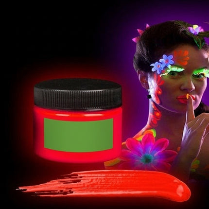 Glominex Glow Body Paint 1oz Jar Red