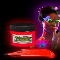 Glominex Glow Body Paint 1oz Jar Red