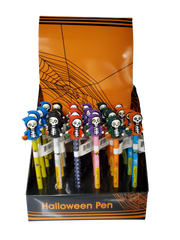 Halloween 24 Piece Assorted Novelty Skeleton Heads Shape Rollerball Pens