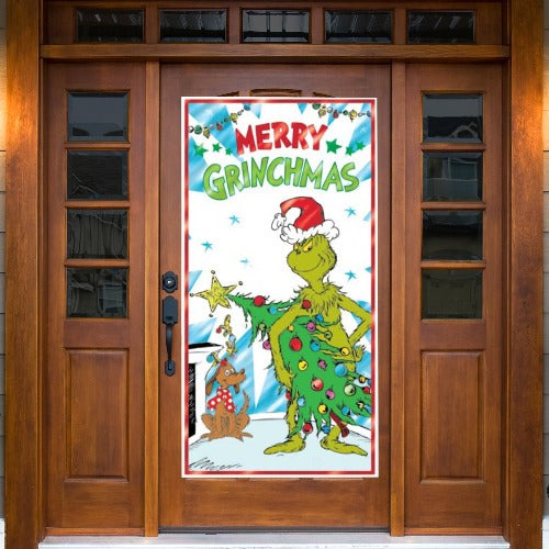 Merry Grinchmas Door Cover For Christmas Decor