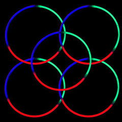 24 Inch Tri-Color Glow stick Necklaces - Red Green Blue