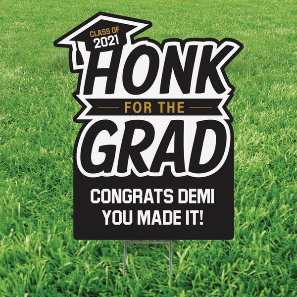 Personalized Honk for the Grad Yard Sign