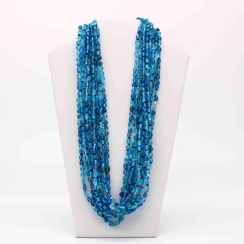 27 Inches Turquoise Crystal Glass Beaded Necklaces