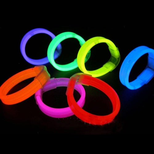 9 Inch Triple Wide Glow Bracelets / Wristbands - Pack of 25
