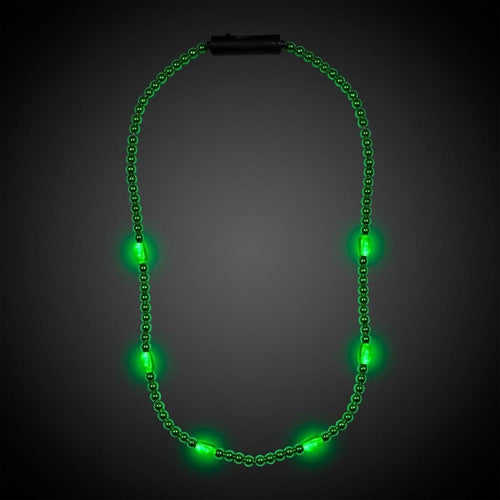 LED Light Up Green 30 Beaded Necklace