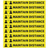 22 x 2.2 Inch Social Distance Floor Stickers - Pack of 10