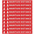 22 x 2.2 Inch Maintain Distance Safety Sign Floor Decals - Pack of 10