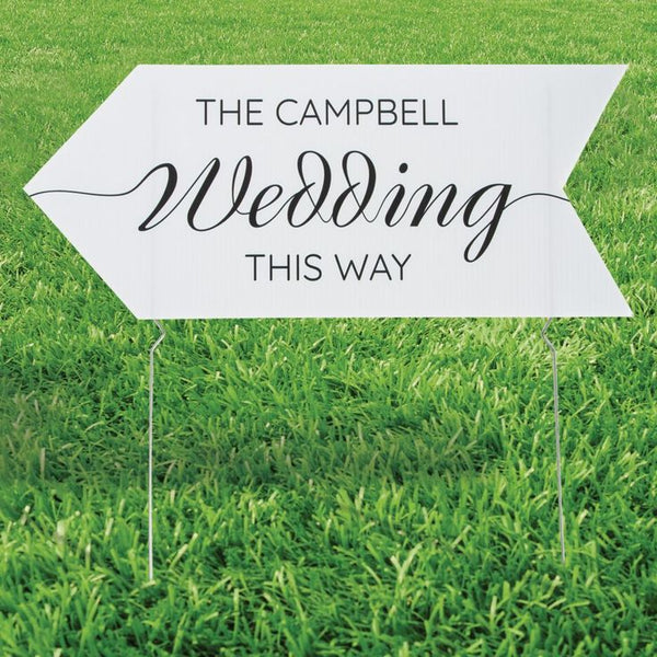 Personalized Wedding Arrow Road Sign