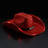 Personalized LED Light Up Flashing Red Sequin Cowboy Hat - Pack of 20 Custom Hats