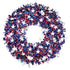 Patriotic Red, White & Blue Stars Tinsel Wreath | PartyGlowz